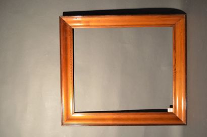 null Moulded mahogany veneered softwood pine profile frame with dark wood fillets,...