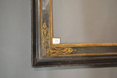 null CASSETTA FRAME in moulded oak with gilded decoration in the corners and in the...