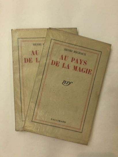 MICHAUX Henri IN THE LAND OF MAGIC. Paris, Gallimard, NRF, 1941. 2 volumes in-12,...