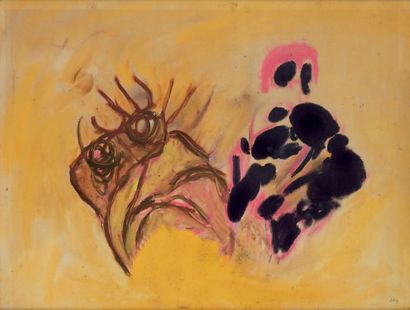 MICHAUX Henri SANS TITRE, 1952. GOUACHE ORIGINALE SUR PAPIER, SIGNÉE. 35 x 50 cm,...