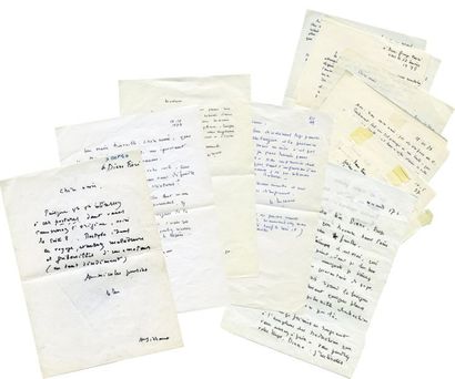 MICHAUX Henri 14 SIGNED AUTOGRAPH LETTERS, 4 SIGNED AUTOGRAPH BANKNOTES AND 8 TYPED...