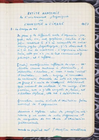 NOËL Bernard AUTOGRAPH NOTEBOOK. In-12, 1971-1972, 103 pages, moiré dust jacket,...