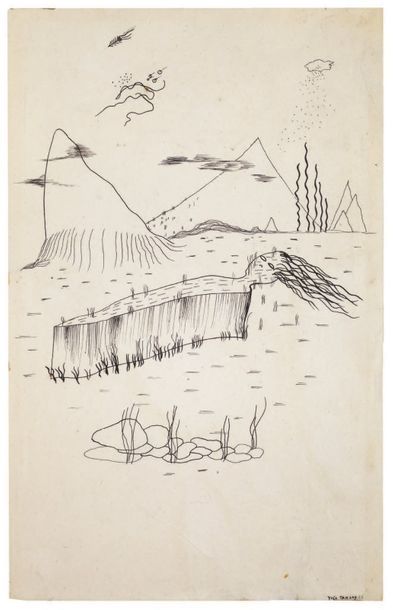 TANGUY Yves DESSIN ORIGINAL À L'ENCRE SIGNÉ. 1926. 31 x 19 cm, sous encadrement.
DESSIN...