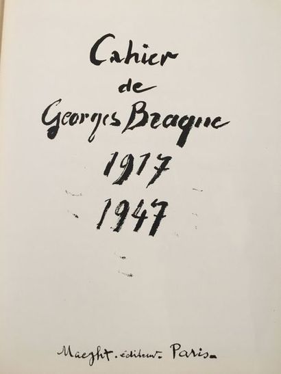 BRAQUE Georges CAHIER DE GEORGES BRAQUE. Paris, Maeght éditeur, 1955. In-folio, en...
