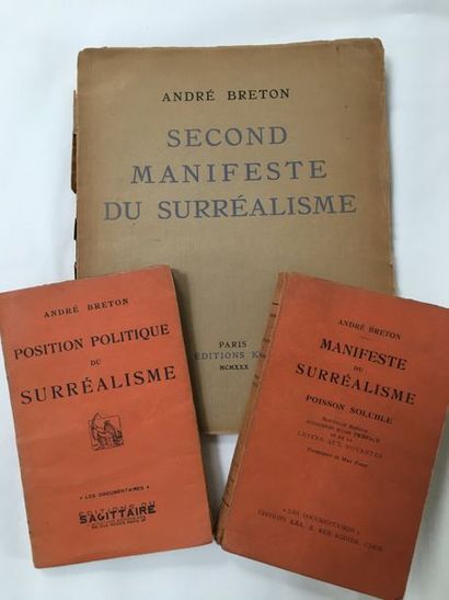 BRETON André MANIFESTE DU SURRÉALISME POISSON SOLUBLE. Paris, Kra, 1929. In-12, broché.
Nouvelle...