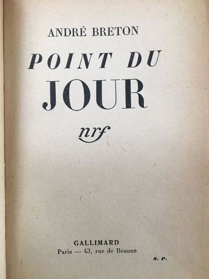 BRETON André POINT OF THE DAY. Paris, Gallimard, 1934. In-12, pinned.
Collective...