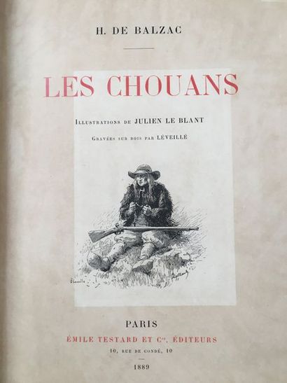 BALZAC (Honoré de). The Chouans. Paris, Émile Testard et Cie, 1889. Grand in-8, midnight...