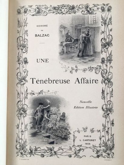 BALZAC (Honoré de). A Dark Case. Paris, L. Carteret, 1909. Large in-8, long-grain...