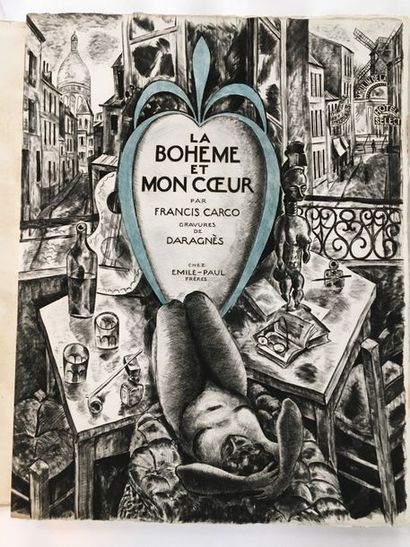 CARCO (Francis). Bohemia and my heart. Paris, Émile-Paul frères, 1929. In-4, in sheets,...