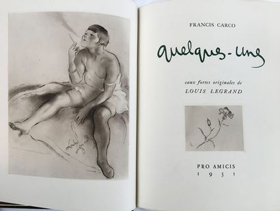 CARCO (Francis). Quelques-unes. Paris, Pro Amicis, 1931. In-4, maroquin olive, janséniste,...