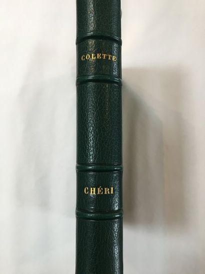 COLETTE. Chéri. Paris, Blanchetière, 1925. Petit in-4, maroquin vert, janséniste,...