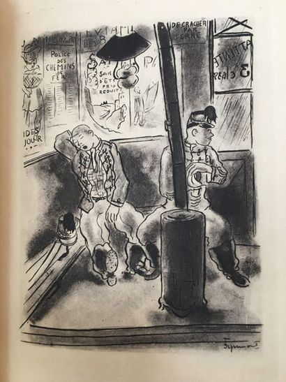 COURTELINE (Georges). The 8:47 Train. Paris, Chez Sylvain Sauvage, 1927. Small in-4,...