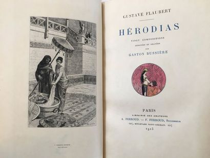FLAUBERT (Gustave). Hérodias. Paris, Ferroud, 1913. In-12, maroquin fauve, double...