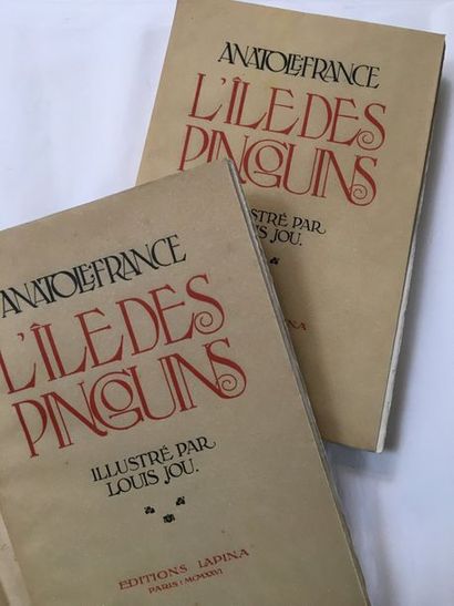 France (Anatole). L'Île des pingouins. Paris, Éditions Lapina, 1926. 2 volumes in-4,...