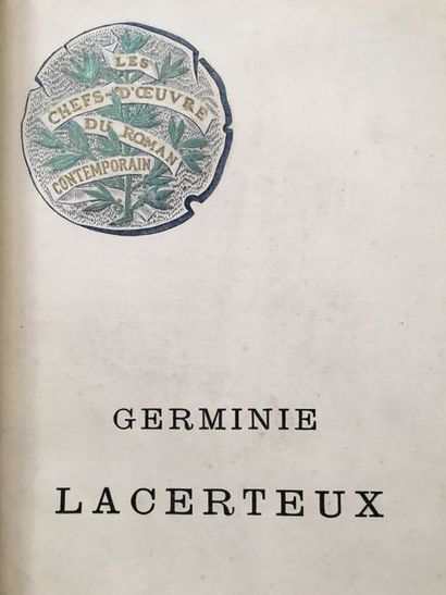 GONCOURT (Edmond et Jules de). Germinie Lacerteux. Paris, Maison Quantin, 1886. In-8,...