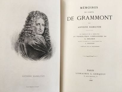 HAMILTON (Antoine). Mémoires du comte de Grammont. Paris, L. Conquet, 1888. In-8,...
