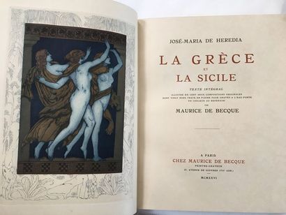HÉRÉDIA (José-Maria de). La Grèce et la Sicile. Texte intégral. Paris, Maurice de...