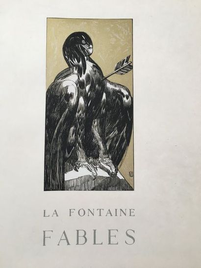 LA FONTAINE (Jean de). Fables. Paris, Gonin et Cie, 1929. In-4, en feuilles, emboîtage...