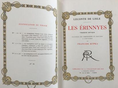 LECONTE DE LISLE. The Erinnyes. Ancient tragedy. Paris, Librairie de la Collection...