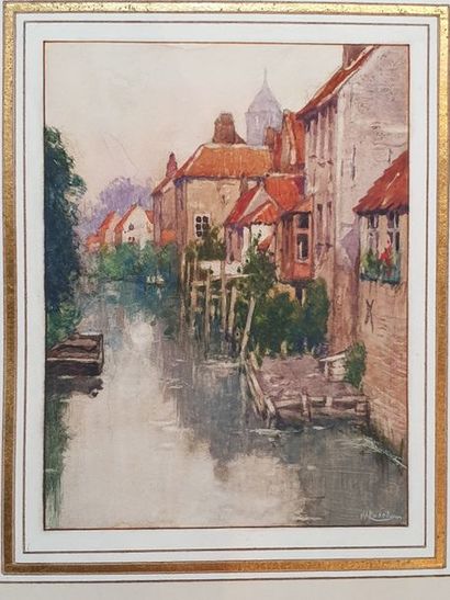 MAUCLAIR (Camille). The Charm of Bruges. Paris, Les Cent 11, H. Piazza, 1928. In-4,...