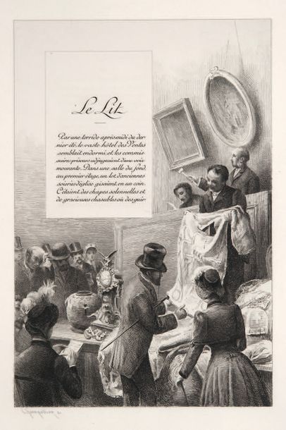 MAUPASSANT (Guy de). The Bed. Foreword by Henri Lavedan. Évreux, Société normande...