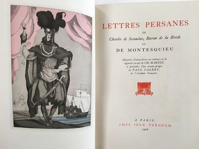 MONTESQUIEU. Lettres persanes. Précédées d'un avant-propos de Paul Valéry. Paris,...