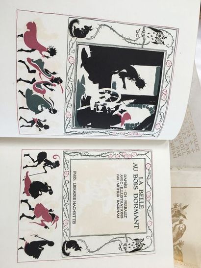 RACKHAM (Arthur). Set of 4 books illustrated by the artist, in 4 volumes in-4, cardboard...
