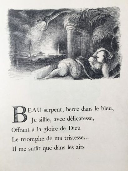 VALÉRY (Paul). Le Serpent. Paris, Éditions Eos, 1926. In-4, broché, couverture rempliée...