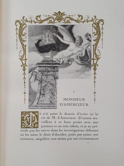 LOT DE 8 VOLUMES REGNIER (Henri de). Monsieur d’Amercoeur. Paris, L. Carteret, 1927....