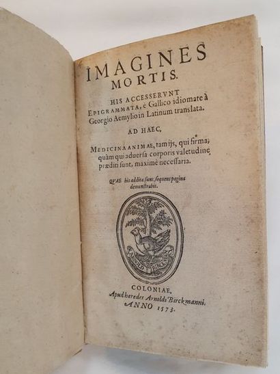 HOLBEIN (Hans). Imagines mortis. Cologne, Héritiers d'Arnold Birckmann, 1573. In-8,...