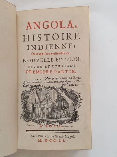 [LA MORLIÈRE (Jacques de)]. Angola, histoire indienne. Ouvrage sans vraisemblance....