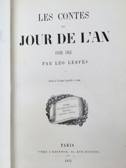 LESPES (Léo). Les Contes du jour de l'an pour 1852. Paris, Chez l'Éditeur [Imprimerie...