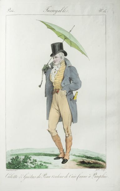 VERNET (Horace). Incroyables et merveilleuses. S.l.n.d. [Paris, vers 1815]. In-folio,...