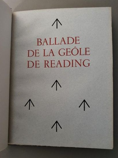WILDE (OSCAR). Ballade de la geôle de Reading. Traduit par Henry-D. Davray. Préface...