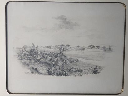 George SAND (1804-1876) 
Scène champêtre
Crayon noir
Cachet de collection en bas...