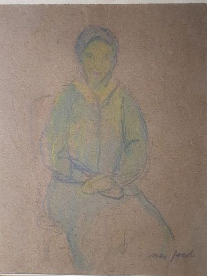 Max JACOB (1876-1944) 
Femme assise
Aquarelle et crayon noir signée en bas à droite
22...