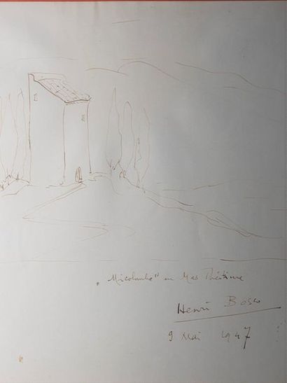 HENRI BOSCO (1888-1976) «Micolombe» au Mas Théotime
Plume et encre brune, signée...