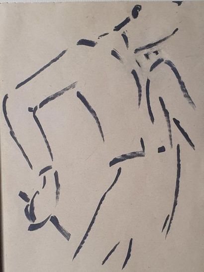 Henry de MONTHERLANT (1895-1972) 
Toreador Brush
drawing
21 x 13, 5 cm
Provenance:
Sale,...