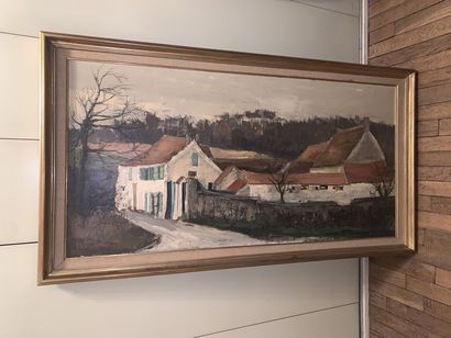 Danièle FUCHS (née en 1931) Farmhouse Oil on canvas Signed lower left