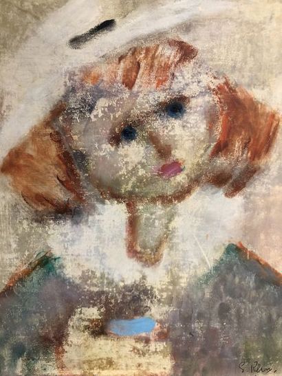 Ecole Moderne 
Young girl with hat
Oil on panel
Signed G. REUX? lower right 33.5x25.5...
