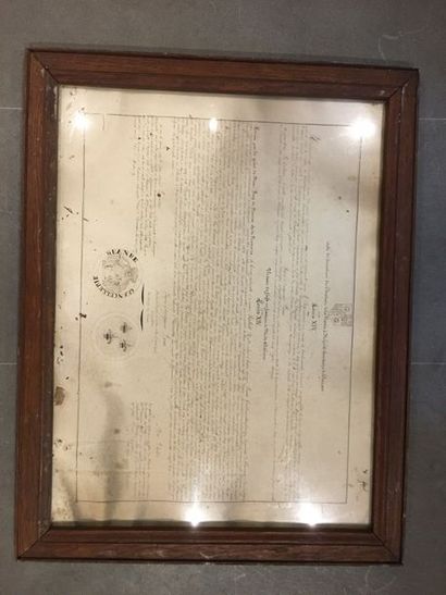 Set of two framed manuscripts Deed of gift...