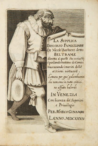 BARBIERI (Nicolo) La Supplica, discorso famigliare. Venise, Marco Ginammi, 1634....