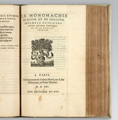 DU BELLAY (Joachim) [Recueil factice]. 14 pièces en un volume in-4, vélin à recouvrement,...