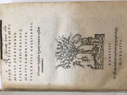 null HISTORIAE AUGUSTAE SCRIPTORES. Dion Cassius Nicaeus. Aelius Spartianus. Julius...