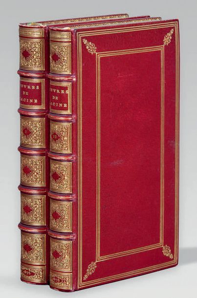 RACINE (Jean) Œuvres. Paris, Claude Barbin, 1676. 2 volumes in-12, maroquin rouge,...