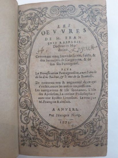 RONSARD (Pierre de). The Works. Paris, Gabriel Buon, 1584. In-folio, marbled basane,...