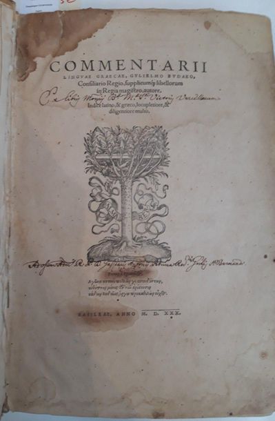 BUDE (Guillaume). Commentarii linguae graecae. Basel, s.n. Johannes Bebel], [March]...