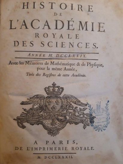 LAPLACE (Pierre-Simon de). "Sequels memory". In: HISTORY OF THE ROYAL ACADEMY OF...