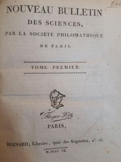 null NEW BULLETIN DES SCIENCES, by the Société philomatique de Paris. Paris, Bernard,...