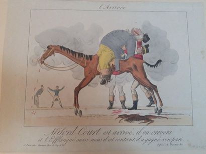 null CARICATURES. - Collection of 21 copper and coloured engravings. 345 x 265 mm....